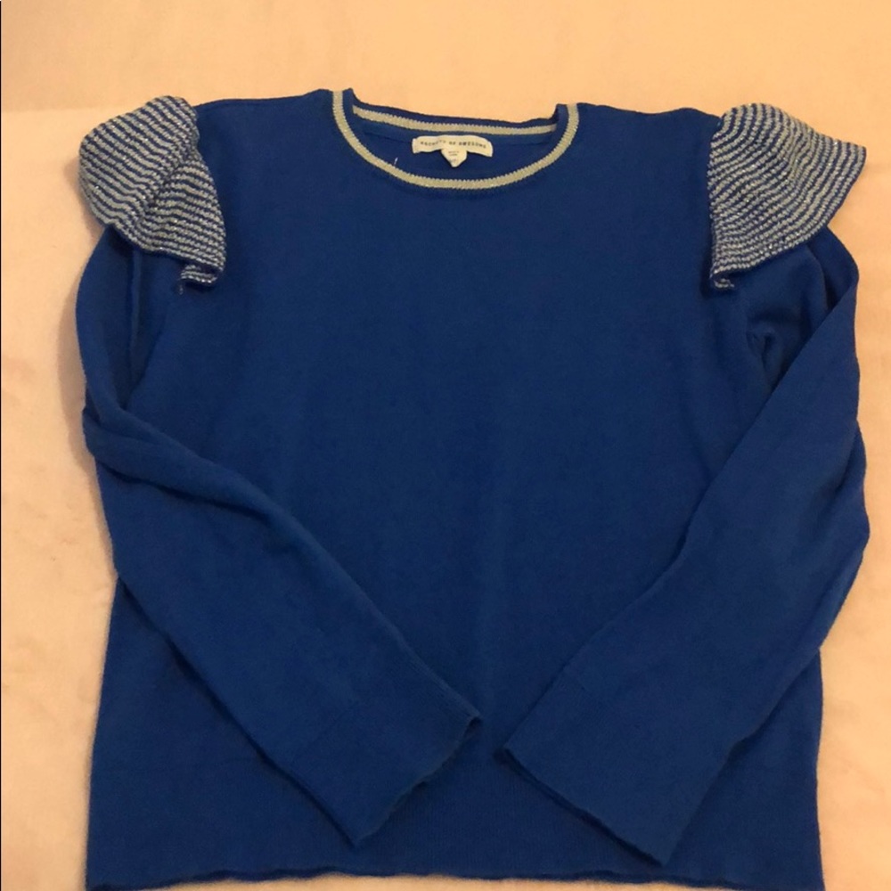 Flutter sleeve royal blue sweater